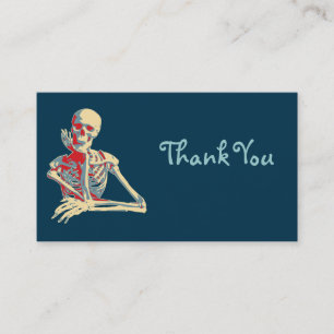 Tarjeta De Visita Retro Skeleton Gracias