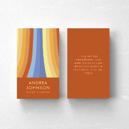 Tarjeta De Visita Retro Stripes Arcoiris 60 años 70 sesenta setenta