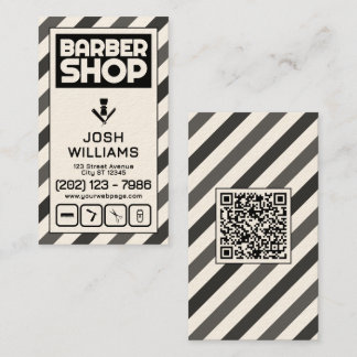Tarjeta De Visita Retro style barber pole stripes barbershop