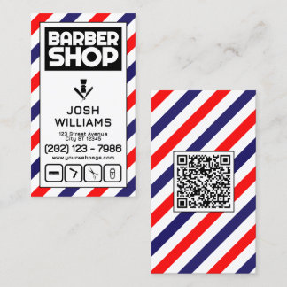 Tarjeta De Visita Retro style barber pole stripes barbershop