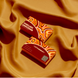 Tarjeta De Visita Retro Terracotta Earthy QR Code Boho Groovy Trendy