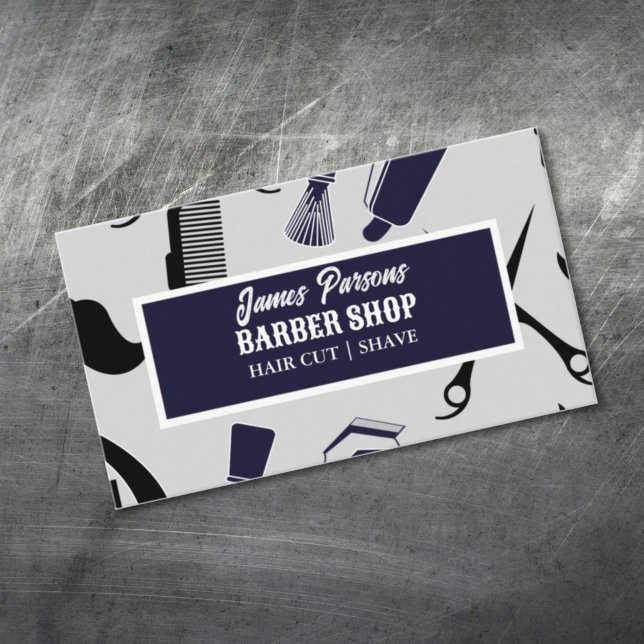 Tarjeta De Visita retro tijeras comb salon peluquería barber shop (Subido por el creador)
