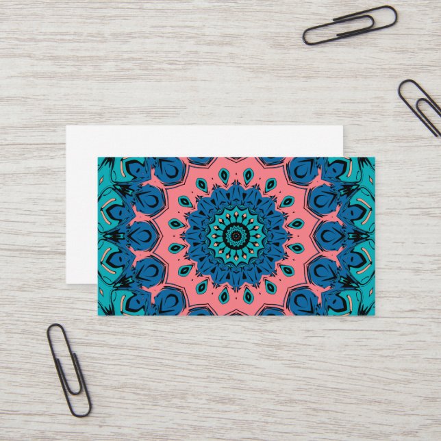 Tarjeta De Visita retro vintage ornamental mandala (Anverso/Reverso In Situ)