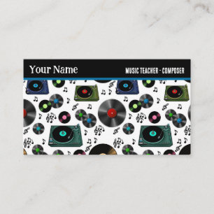 Tarjeta De Visita Retro Vinyl Record Albumes Music Professional