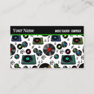 Tarjeta De Visita Retro Vinyl Record Albumes Music Professional