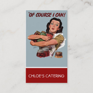 Tarjeta De Visita Retro Woman Caterer