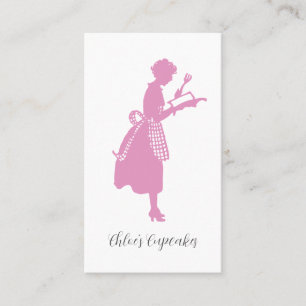 Tarjeta De Visita Retro Woman Cupakes Baker