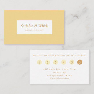 Tarjeta De Visita Retro Yellow And Orange Heart Bakery Loyalty 