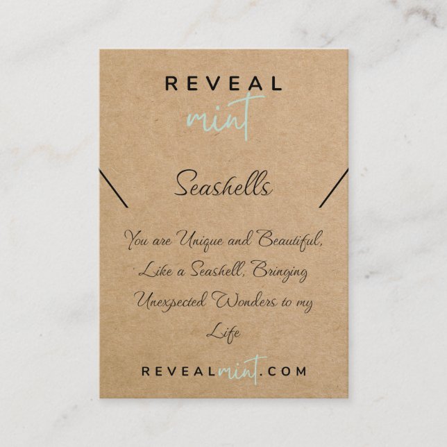 Tarjeta De Visita revelar personalizado de menta (Anverso)