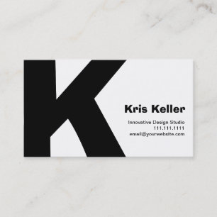 Tarjeta De Visita Reversible retro grande del K-Monograma del diseñ