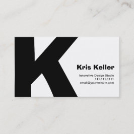 Tarjeta De Visita Reversible retro grande del K-Monograma del diseño