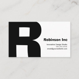 Tarjeta De Visita Reversible retro grande del R-Monograma del diseño