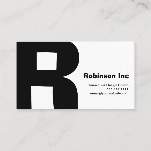 Tarjeta De Visita Reversible retro grande del R-Monograma del diseño (Anverso)
