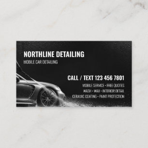 Tarjeta De Visita Revestimiento Cerámico de Detallado de Autos Negro