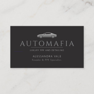 Tarjeta De Visita Revestimiento PPF de lujo y Detallado de Autos Neg