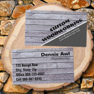 Tarjeta De Visita Revestimientos de madera de color gris y vintage