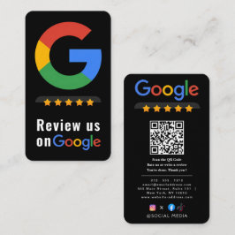 Tarjeta De Visita Revisar código QR de Google Review Calificaciones 