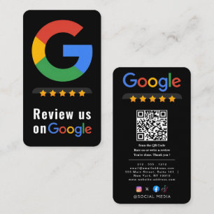 Tarjeta De Visita Revisar código QR de Google Review Calificaciones