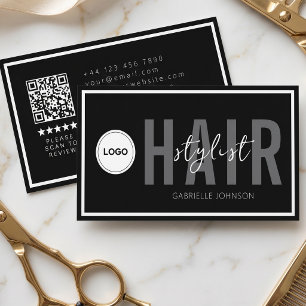 Tarjeta De Visita Revisión de código QR de logotipo moderno para pel