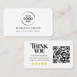 Tarjeta De Visita Revisión de código QR de reseñas de negocios