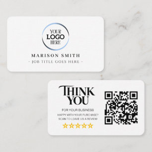 Tarjeta De Visita Revisión de código QR de reseñas de negocios