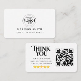Tarjeta De Visita Revisión de código QR de reseñas de negocios