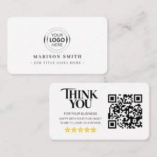 Tarjeta De Visita Revisión de código QR de reseñas de negocios
