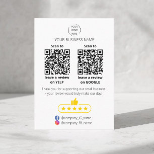Tarjeta De Visita Revisión de código QR para pequeñas empresas en GO