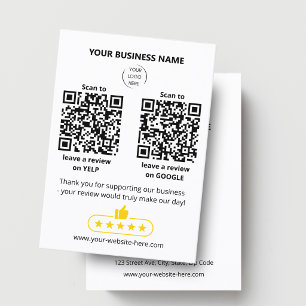 Tarjeta De Visita Revisión de código QR para pequeñas empresas GOOGL
