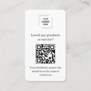 Tarjeta De Visita Revisión de comentarios de clientes QR Estilo empr