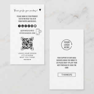 Tarjeta De Visita Revisión de escaneo de código QR Agradecimiento