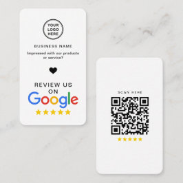 Tarjeta De Visita Revisión de Google con código QR Moderno