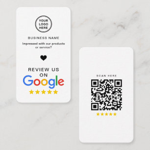 Tarjeta De Visita Revisión de Google con código QR Moderno