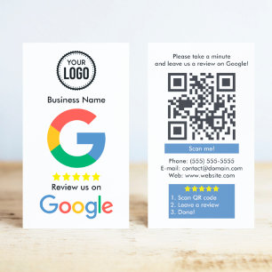 Tarjeta De Visita Revisión de Google con enlace de código QR