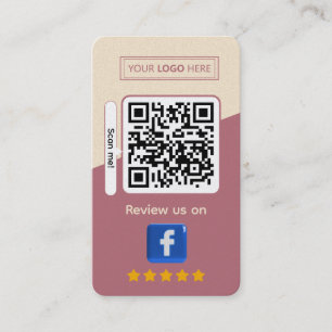 Tarjeta De Visita Revisión de Negocio de Facebook con Código QR