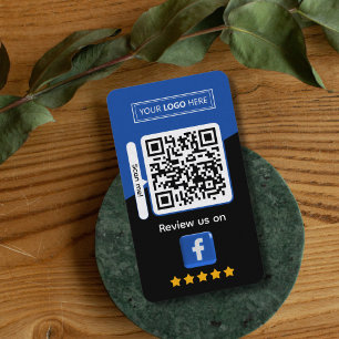 Tarjeta De Visita Revisión de Negocio de Facebook con Código QR