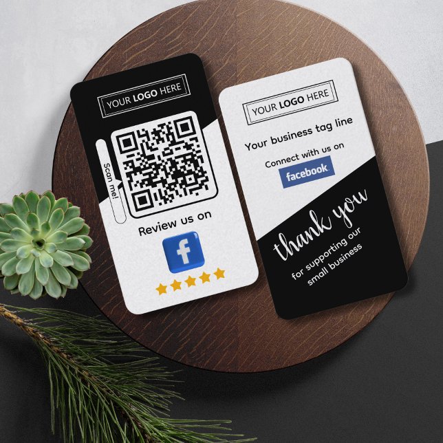 Tarjeta De Visita Revisión de negocio de Facebook con código QR (Facebook reviews)