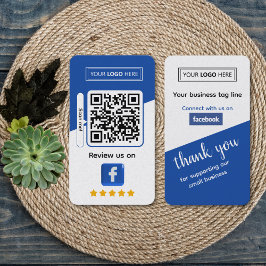 Tarjeta De Visita Revisión de negocio de Facebook con código QR