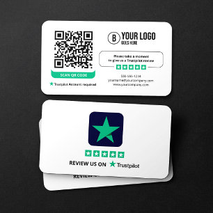Tarjeta De Visita Revisión de Negocios Enlace Reseñas de Trustpilot