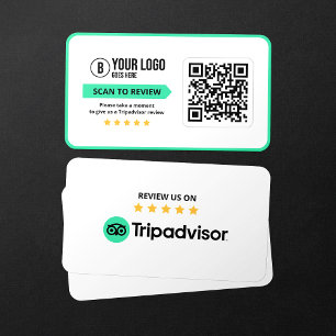 Tarjeta De Visita Revisión de Tripadvisor Tasa de 5 estrellas Código