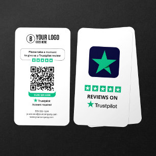 Tarjeta De Visita Revisión Empresarial Enlace Reseñas Trustpilot Cód