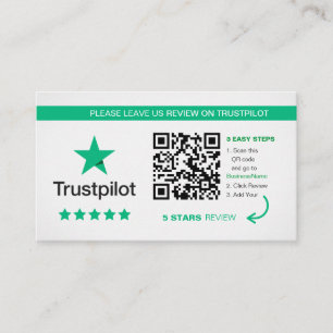 Tarjeta De Visita Revisiones de Trustpilot   Código QR de negocio Gr