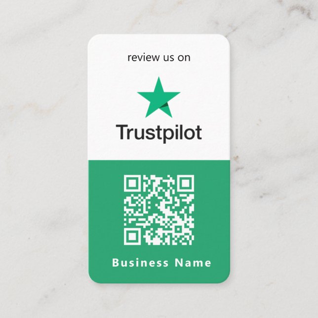 Tarjeta De Visita Revisiones de Trustpilot | Reseña empresarial Códi (Anverso)