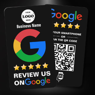 Tarjeta De Visita Revistas de Google   Business Review Us Black QR C