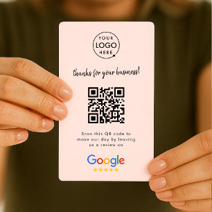Tarjeta De Visita Revistas de Google Business Review Us Rubor Pink