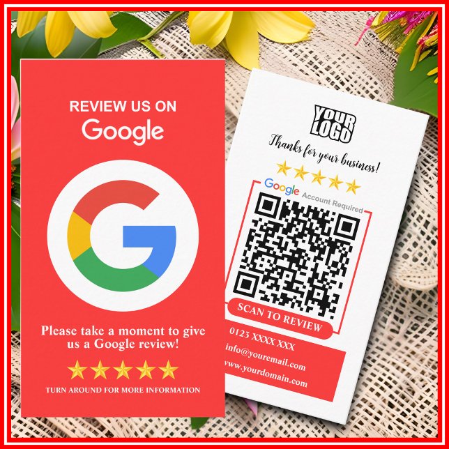 Tarjeta De Visita Revistas de Google | Business Review Uu Red QR Cod (Subido por el creador)