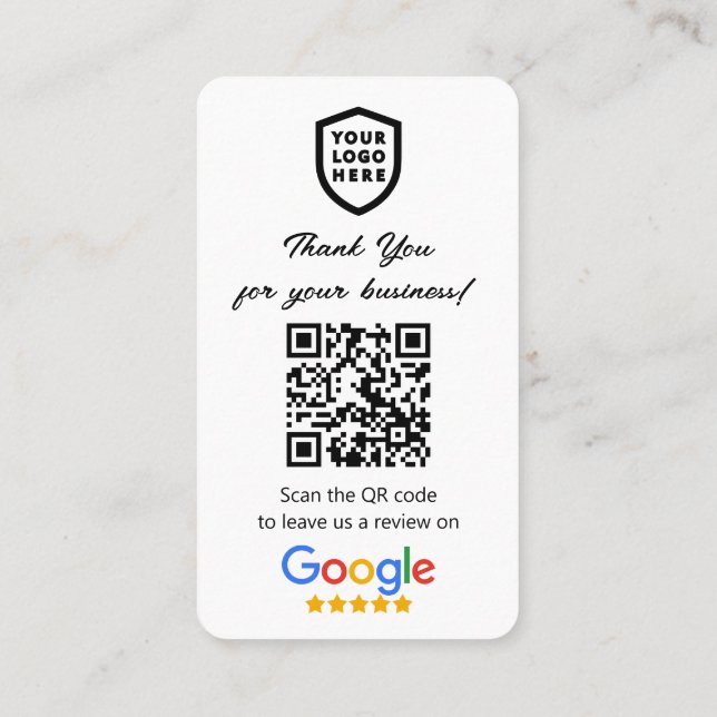 Tarjeta De Visita Revistas de Google | Business Review Uu White QR C (Reverso)