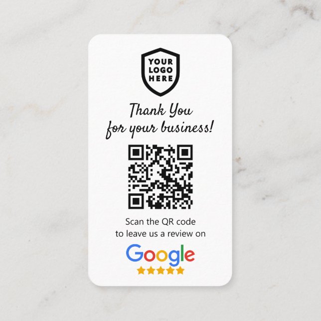 Tarjeta De Visita Revistas de Google | Business Review Uu White QR C (Reverso)