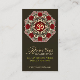 Tarjeta De Visita Revive Yoga Love Om New Age Business Cards