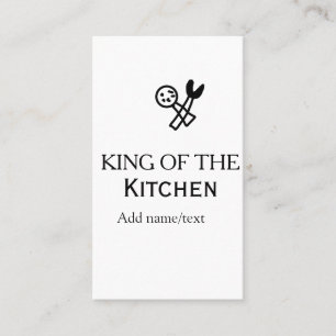 Tarjeta De Visita Rey de la cocina chef cocinando agregar nombre cor